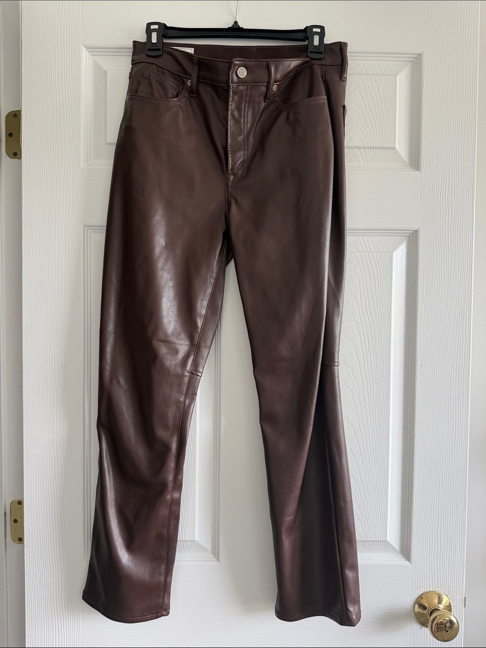 GAP Dark Brown Faux Leather Flare Jeans